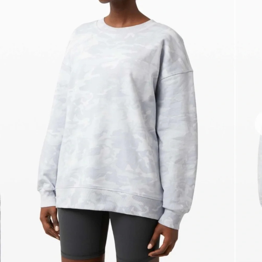Lululemon Perfectly Oversized Crew Sweatshirt Gray Camo Camouflage